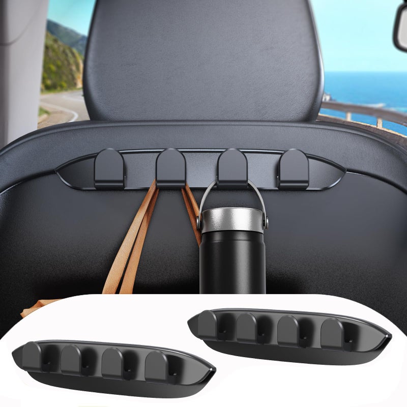 DICMKY 2 Pack Car Seat Hooks for Tesla Model Y Model 3 Accessories 2025 2024 2023 2022 2021  Purse Hanger for Car  Automotive Seat Back Organizers for Purses Bags  Handbag Backpack Grocery Bag Holder - Image 1